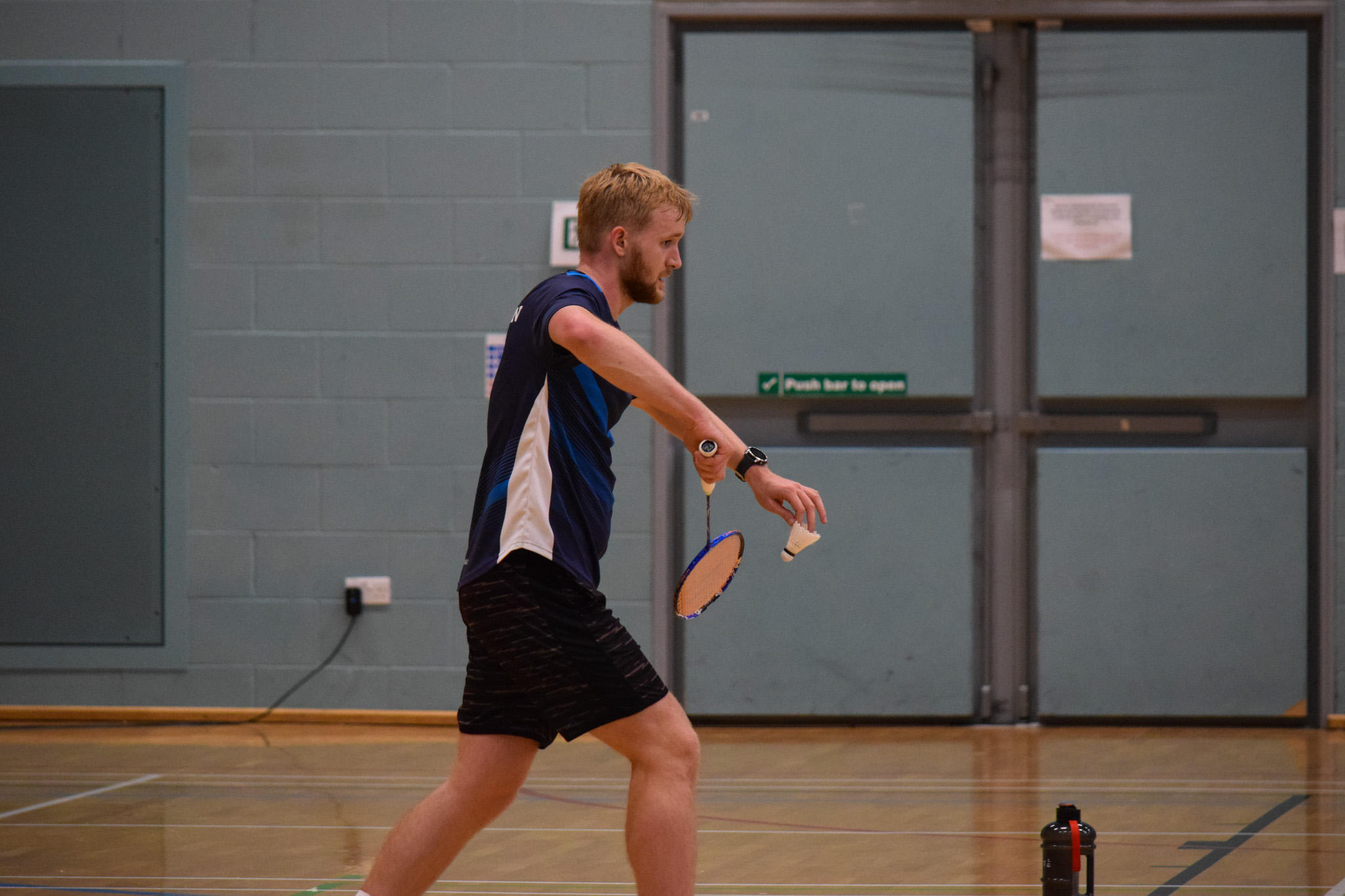 A photo of a Worcester badminton player competing in a BUCS fixture